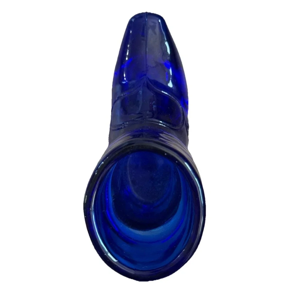 Vintage Cobalt Blue Glass Boot with Spur — Toothpick Holder‎ / Mini Decor